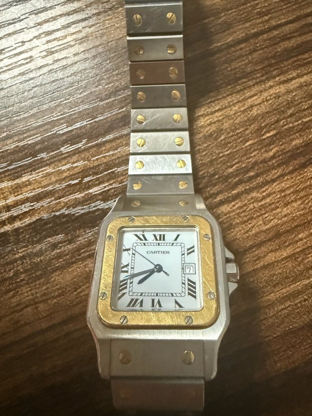 Cartier Santos Two-Tone Stainless Steel & Gold Quartz Watch - Vintage - Picture 3 of 3
